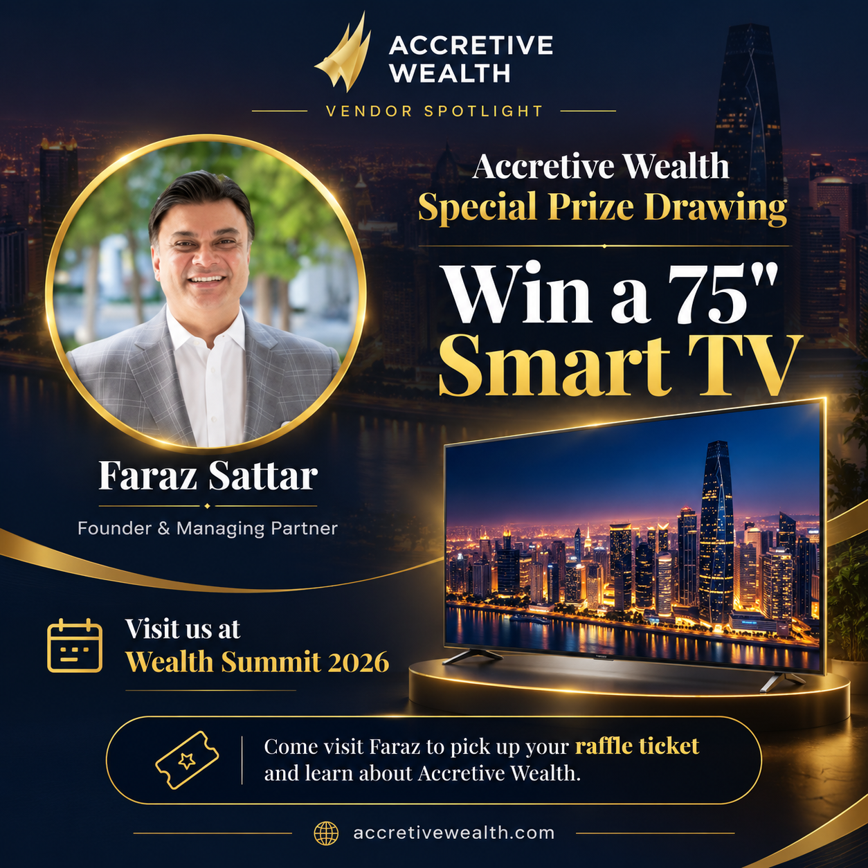 Accretive Wealth 75 Inch Smart TV Giveaway